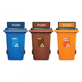 360L|M3| Recycle Mobile Garbage Bin 3-in-1 c/w Turbo Lid